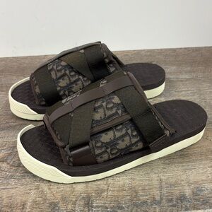 Christian Dior Oblique Strap Slide Sandals – Brown Monogram EU 42 Made in Italy